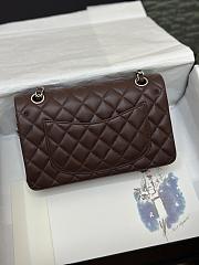 Chanel Flap Bag Dark Brown Lambskin Silver 23cm - 5