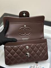 Chanel Flap Bag Dark Brown Lambskin Silver 23cm - 3