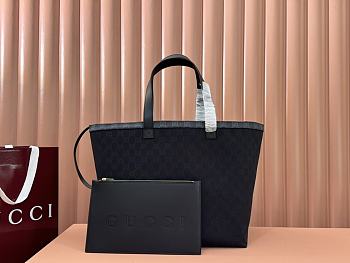 Gucci Totissima Medium Black Tote Bag 30x28x26cm