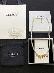 Celine Paris Pearls Letter Necklace - 1