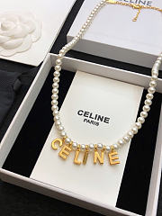 Celine Paris Pearls Letter Necklace - 4