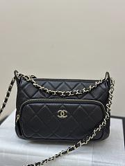 Chanel Clutch With Chain Black Bag Lambskin 21x15x7.5cm - 1