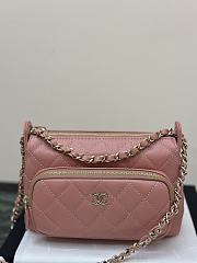 Chanel Clutch With Chain Pink Bag Lambskin 21x15x7.5cm - 1