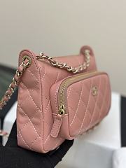 Chanel Clutch With Chain Pink Bag Lambskin 21x15x7.5cm - 5