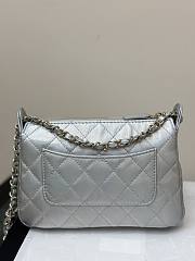 Chanel Clutch With Chain Silver Bag Lambskin 21x15x7.5cm - 4