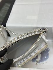 Chanel Clutch With Chain Silver Bag Lambskin 21x15x7.5cm - 5