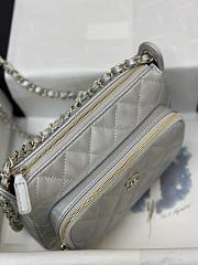 Chanel Clutch With Chain Silver Bag Lambskin 21x15x7.5cm - 3