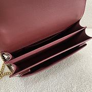 YSL Sunset Bag Patent Red Wine Gold 22x8x16cm - 5