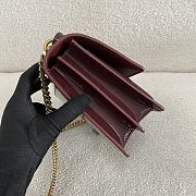 YSL Sunset Bag Patent Red Wine Gold 22x8x16cm - 4