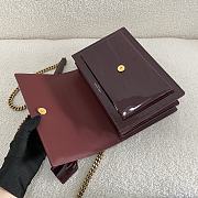 YSL Sunset Bag Patent Red Wine Gold 22x8x16cm - 3