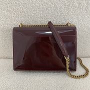 YSL Sunset Bag Patent Red Wine Gold 22x8x16cm - 2