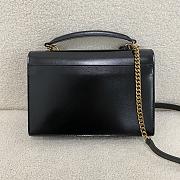 YSL Sunset Bag Black Brown Suede With Top Handle 25x18x5cm - 2