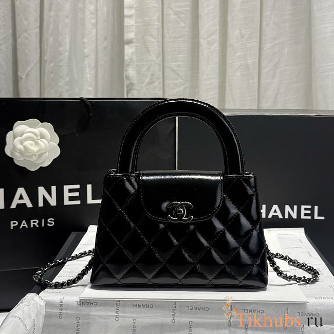 Chanel Kelly Full Black Top Handle Bag 13x19x7cm - 1