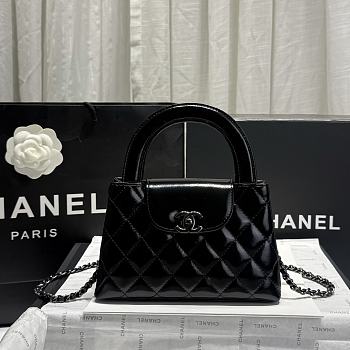 Chanel Kelly Full Black Top Handle Bag 13x19x7cm