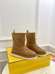 Fendi Apres Chic Brown FF Chamois Low Boots - 1