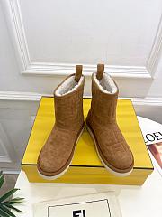 Fendi Apres Chic Brown FF Chamois Low Boots - 4