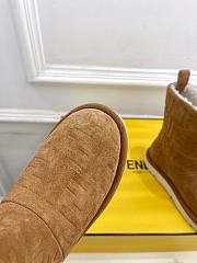 Fendi Apres Chic Brown FF Chamois Low Boots - 3