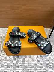 Louis Vuitton LV Bom Dia Flat Comfort Mule Takashi Murakami Black - 1