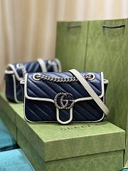 Gucci Mini Marmont Bag Blue 22x13x6cm - 1