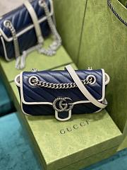 Gucci Mini Marmont Bag Blue 22x13x6cm - 5