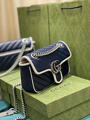 Gucci Mini Marmont Bag Blue 22x13x6cm - 3