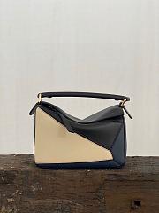 Loewe Puzzle Small Shoulder Bag Black White Navy 24x10x14cm - 2