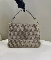 Fendi O’Lock Zip Dark Grey Tapestry Fabric Bag 35x14x23cm - 2