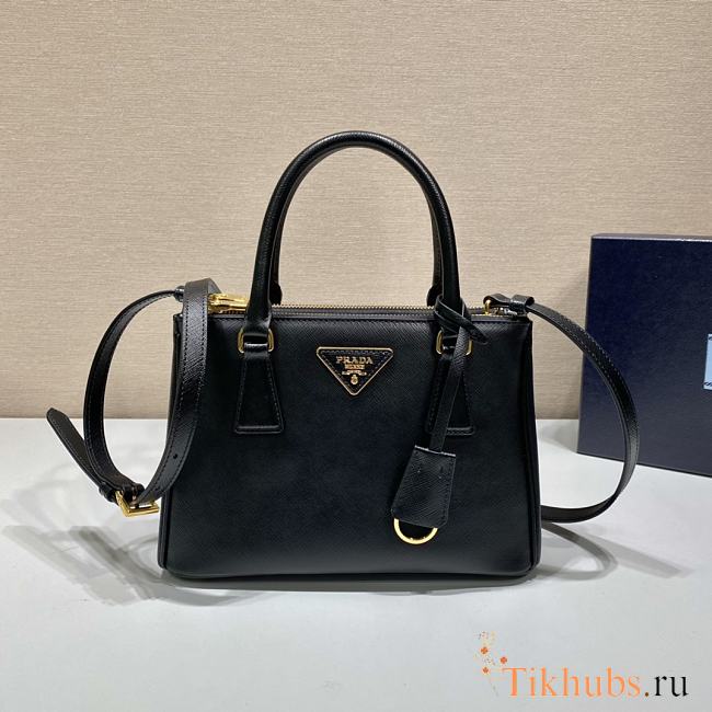 Prada Small Galleria Saffiano Black Leather Bag 24.5x16.5x11cm - 1