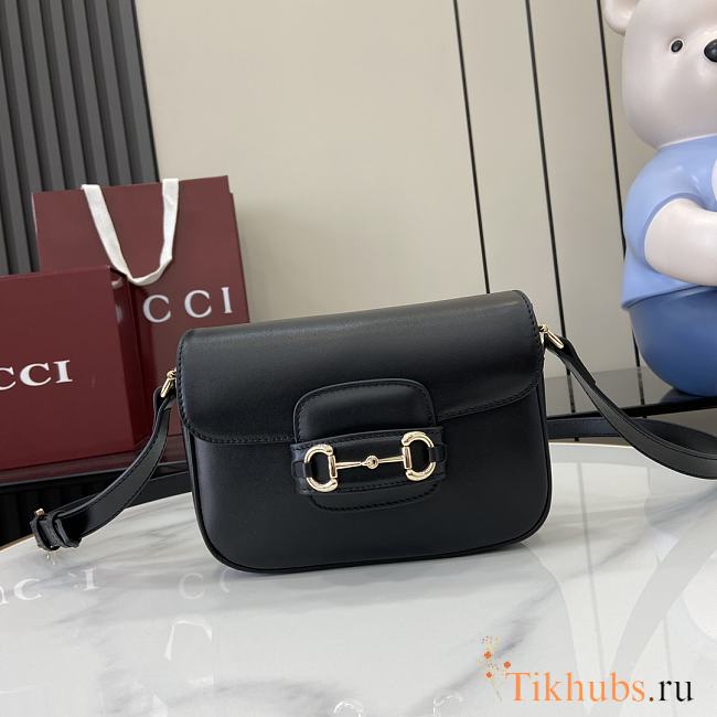 Gucci Horsebit 1955 Soft Mini Shoulder Black Bag 20x14.5x5cm - 1