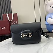 Gucci Horsebit 1955 Soft Small Shoulder Bag Black 26x17.5x10cm - 1