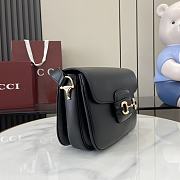 Gucci Horsebit 1955 Soft Small Shoulder Bag Black 26x17.5x10cm - 6