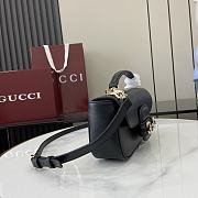 Gucci Horsebit 1955 Soft Small Top Handle Bag Black 22.5x12.5x5.5cm - 6