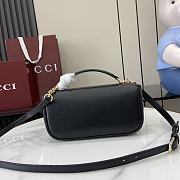 Gucci Horsebit 1955 Soft Small Top Handle Bag Black 22.5x12.5x5.5cm - 4