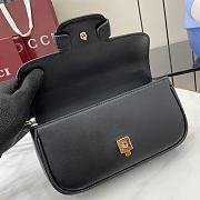 Gucci Horsebit 1955 Soft Small Top Handle Bag Black 22.5x12.5x5.5cm - 3