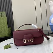 Gucci Horsebit 1955 Soft Small Top Handle Bag Red 22.5x12.5x5.5cm - 1