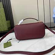 Gucci Horsebit 1955 Soft Small Top Handle Bag Red 22.5x12.5x5.5cm - 5