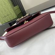 Gucci Horsebit 1955 Soft Small Top Handle Bag Red 22.5x12.5x5.5cm - 4