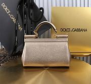 Dolce & Gabbana Small Sicily Gold Handbag 18x11x6cm - 3