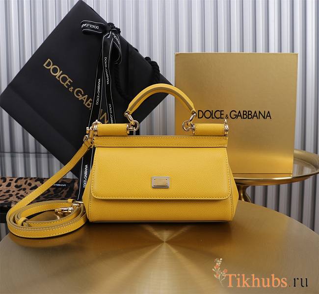 Dolce & Gabbana Small Sicily Yellow Handbag 18x11x6cm - 1