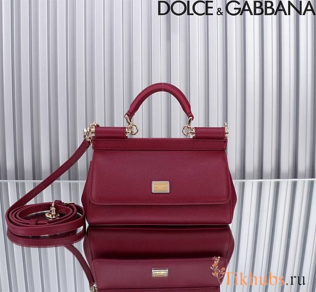 Dolce & Gabbana Small Sicily Red Wine Handbag 18x11x6cm - 1