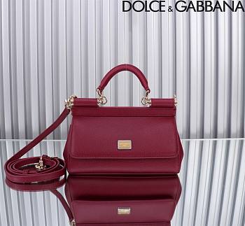 Dolce & Gabbana Small Sicily Red Wine Handbag 18x11x6cm