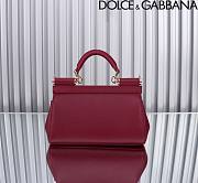 Dolce & Gabbana Small Sicily Red Wine Handbag 18x11x6cm - 3