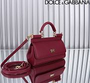 Dolce & Gabbana Small Sicily Red Wine Handbag 18x11x6cm - 2