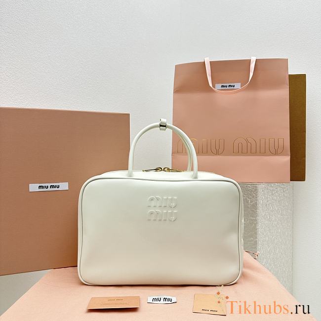 Miu Miu Beau Bag White Leather 35x12x22cm - 1