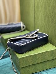 Gucci Super Mini Marmont Blue Bag 16.5x10x4.5cm - 5