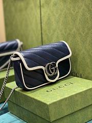 Gucci Super Mini Marmont Blue Bag 16.5x10x4.5cm - 4