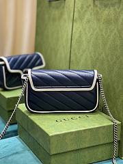 Gucci Super Mini Marmont Blue Bag 16.5x10x4.5cm - 2