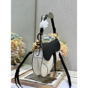 Dior Saddle Bag With Strap White & Black 25.5x20x6.5cm - 5