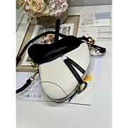 Dior Saddle Bag With Strap White & Black 25.5x20x6.5cm - 4