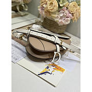 Dior Saddle Bag With Strap White & Brown 25.5x20x6.5cm - 3